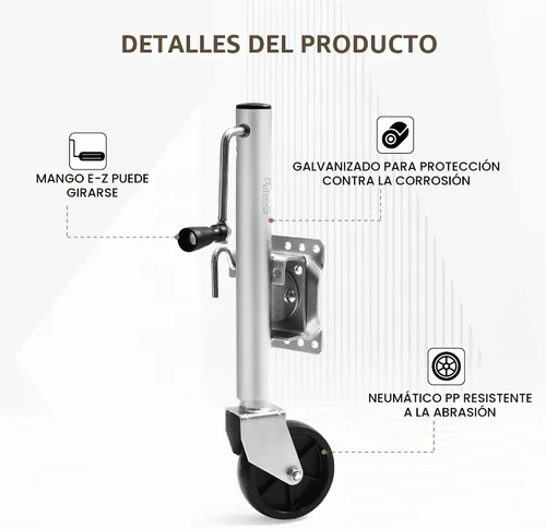 Vista 3 de Gato resistente para remolque - capacidad de elevación de 1000 libras, elevación de 10 pulgadas, gato giratorio lateral para lengua marina