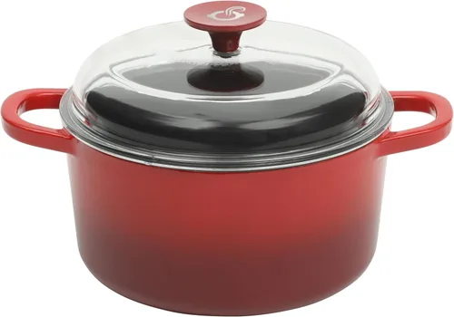 Vista 7 de Crock-Pot Horno Holandés Artesanal Redondo de Hierro Fundido Esmaltado, 3 Cuartos, Aqua