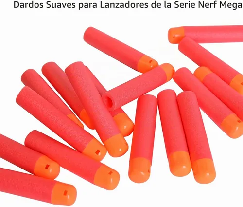 Vista 2 de Mega Dart - Paquete de repuesto de 180 piezas compatibles con pistolas Nerf N-Strike Mega Series, color rojo