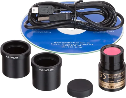 Vista 2 de AmScope Microscopio monocular compuesto de M149C-2L-E Digitaces, cámara