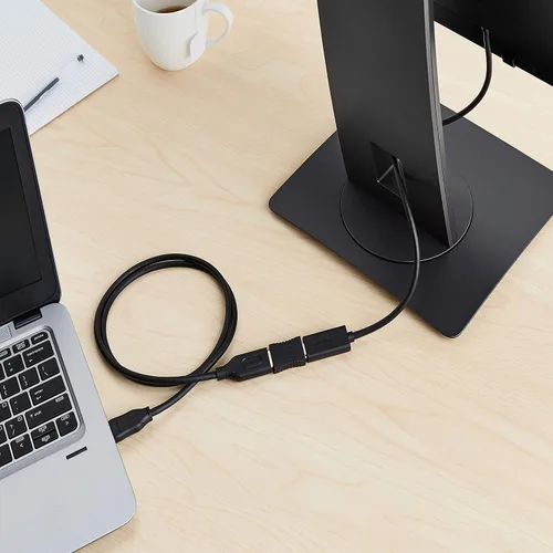 Vista 5 de Amazon Basics Adaptador acoplador HDMI hembra a hembra (paquete de 2), 29 x 22mm, negro