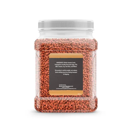 Vista 2 de Abedul y prado, semillas de annatto, enteras, 2.2 libras