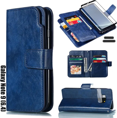 Vista 8 de Funda tipo cartera para Galaxy Note 9 de 6.4 pulgadas [3+ ranuras para tarjetas] Tarjeta de visita de identificación, ranura para tarjetas de Negro