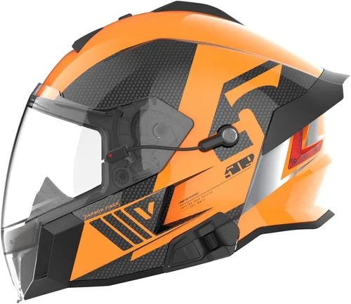 Vista 2 de 509 Casco para moto de nieve Delta V Carbon Commander Naranja (Gloss Orange)