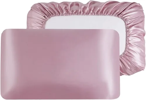 Vista 12 de YFlifangting - 2 fundas de almohada de seda gris con memoria y satén, tamaño Queen y King, funda de almohada elástica de seda satinada de color liso