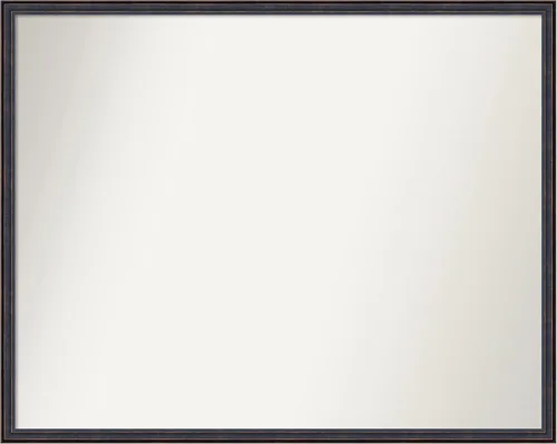 Vista 22 de Amanti Art Espejo de baño de bronce para sobre el fregadero, 25 x 26 pulgadas, espejo rectangular de bronce oscuro, marco de madera tradicional