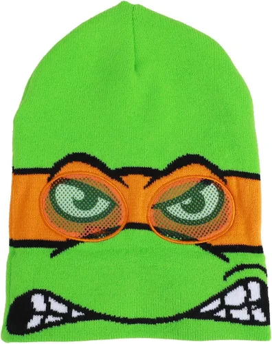 Vista 4 de Bioworld TMNT Rolldown Mikey - Gorro de malla para adultos, color verde, Verde