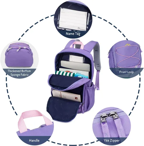 Vista 4 de MOUNTAINTOP Mochila infantil para niños y niñas, mochila escolar de jardín de infantes para niños y niñas, mochila ligera para niños
