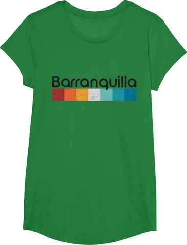 Vista 49 de Barranquilla Colombia - Camiseta de diseño vintage de estilo retro, Blanco, S