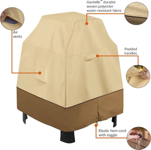 Vista 5 de Classic Accessories Veranda - Cubierta resistente al agua para chimenea de 32.5 pulgadas, fundas para muebles de patio