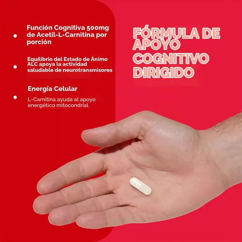 Vista 4 de GNC Acetil-L-carnitina 500 mg, apoya el equilibrio positivo del estado de ánimo, 60