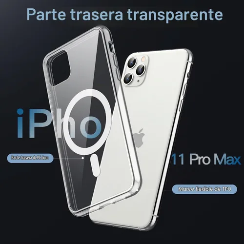 Vista 4 de JETech Funda magnética para iPhone 11 Pro Max, transparente