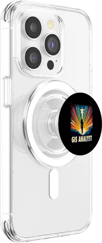 Vista 3 de GIS Analyst Funny Female Hero Job Women PopSockets MagSafe PopGrip for iPhone