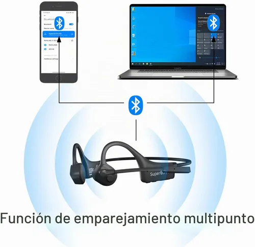Vista 7 de Auriculares de conducción ósea Bluetooth con micrófono Auriculares inalámbricos Auriculares inalámbricos con cancelación de ruido Auriculares