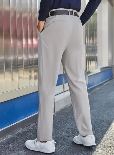 Vista 2 de JMIERR Pantalones de golf para hombre, elásticos, ajustados, para correr, viajes, trabajo, pantalones de vestir chinos para hombre