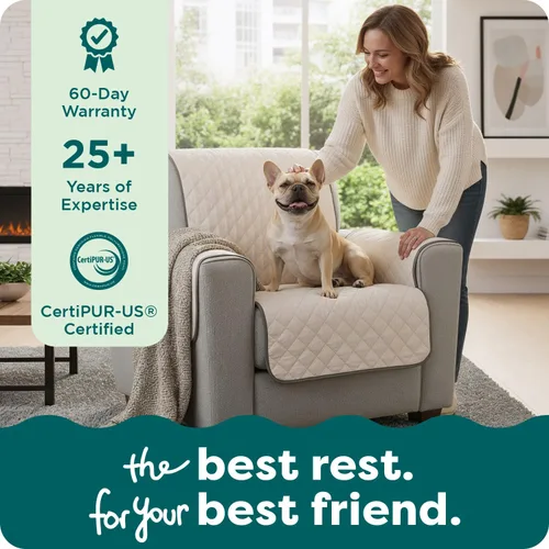 Vista 9 de Furhaven - Funda para muebles de sala de estar para perros y gatos, protector reversible de dos tonos, resistente al agua, lavable, color gris