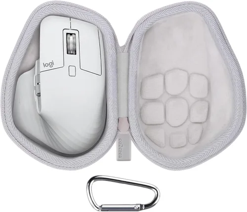 Vista 2 de co2CREA Funda de viaje rígida de repuesto para mouse inalámbrico Logitech MX Master 2S (funda negra + interior gris)