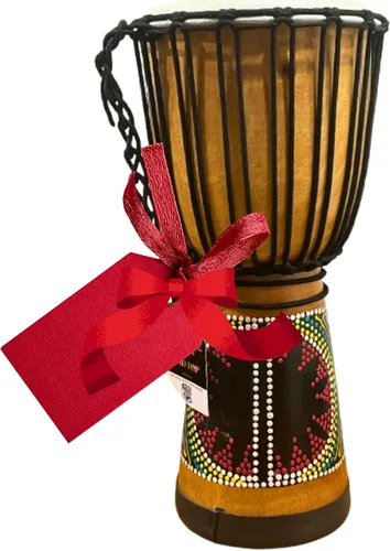 Vista 9 de Tambores Djembe Drum Djembe es un tambor de copa cubierto de piel de cabra con cuerda, tocado por manos estilo África occidental (4x8) Diseñado