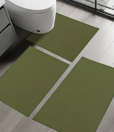 Vista 10 de YIHOUSE Juego de 2 tapetes de baño ultrafinos de secado rápido, tapete de baño absorbente para baño, antideslizante, lavable a máquina (beige)