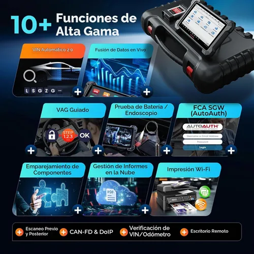 Vista 8 de Autel escáner MaxiCOM MK908 Pro II, J2534 ECU Función como Elite 2 Pro MS909 15000mAh Up of MaxiSys MS908S PRO II MS906 MAX MK908 II MS906 Pro