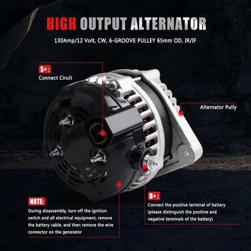 Vista 4 de AND0339 11150 11151 31100-RDJ-A01 Alternador compatible con Acura MDX RL TL para Honda Odyssey Pilot Ridgeline 3.2 3.5L 3.7L, 11099 Alternador