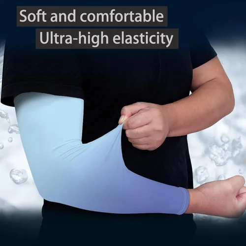 Vista 4 de CLOHOMIN Mangas de brazo para hombres y mujeres elásticas para cubrir tatuajes, manga deportiva refrescante para correr, ciclismo, baloncesto, fútbol