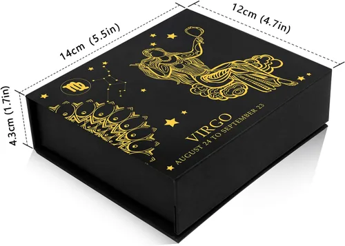 Vista 4 de GolbalJew Juego de regalo de cristales de Piscis, signos del zodíaco, piedras de nacimiento de cristales curativos con caja de horóscopo, pulsera