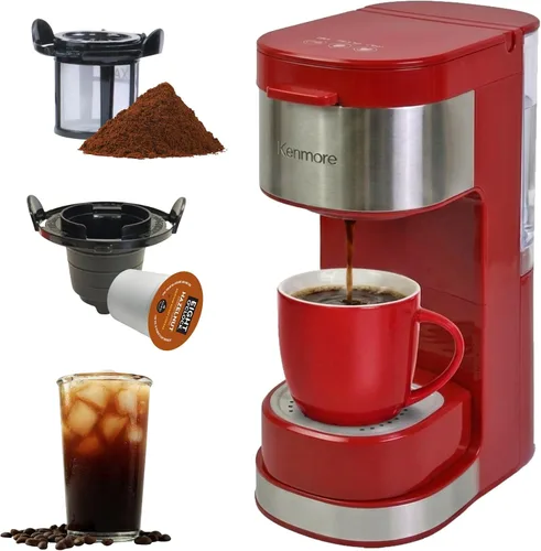 Vista 13 de Kenmore - Cafetera de goteo – Máquina de café programable de 12 tazas con jarra de vidrio, preparación regular y fuerte, apagado automático