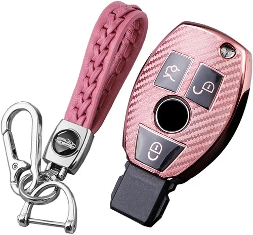 Vista 15 de KUNIO Funda protectora para llavero de coche para Benz A B Clase C GLA GLK Llavero TPU 3 botones b blanco