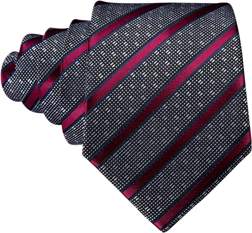Vista 293 de Barry.Wang Juego de corbatas para hombre, corbata de seda a rayas, tejido a cuadros, gemelos formales, negocios, boda