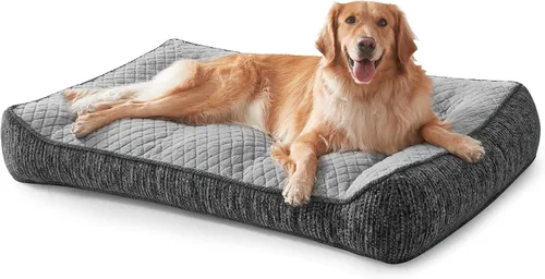 Vista 19 de JOEJOY Camas ortopédicas XL para perros de tamaño grande, extra gruesas, con apoyo y laterales, sofá cama ultrasuave para perros grandes, color Beige
