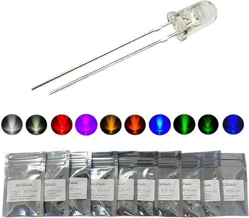 Vista 7 de 0.197 in rojo LED diodo luces 100pcs DC 2V 20mA lente clara redonda componentes electrónicos diodos emisores de luz bombillas LED