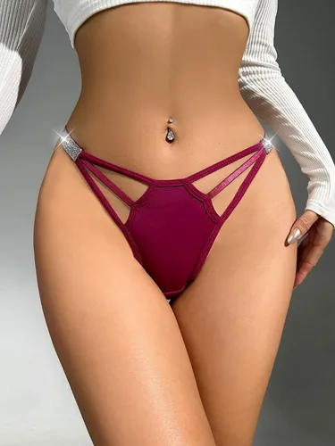 Vista 4 de SOLY HUX Tangas para mujer, ropa interior con purpurina recortada, bragas sexys
