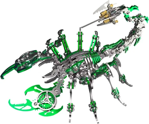 Vista 21 de Kits de modelo de metal 3D, rompecabezas de metal 3D de lobo mecánico, serie de animales de acero DIY, rompecabezas simples 3D, decoración