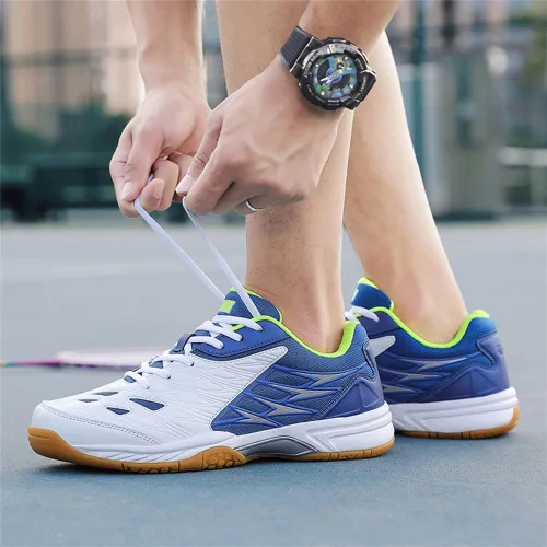 Vista 6 de GEXECEUSS Zapatos de bádminton para hombre y mujer, ligeros, antideslizantes, tenis de mesa, tenis de voleibol de pickleball de caña baja, tenis