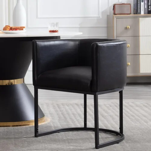 Vista 31 de RIVOVA - Silla tapizada para comedor, silla lateral moderna de barril, sillas tapizadas para comedor, silla cómoda para cocina, silla lateral