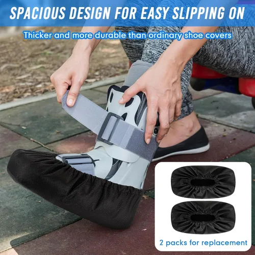 Vista 5 de Shyyween 2 piezas de fundas para botas de caminar Air Cam para fracturas médicas, fundas impermeables para botas de yeso, fundas para zapatos