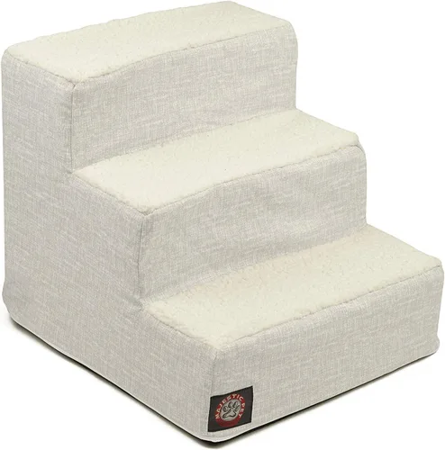 Vista 112 de Majestic Pet - Escaleras portátiles para mascotas suave escalón de espuma de sherpa escalones para perros y gatos rampa para cachorros
