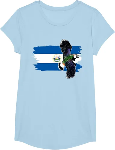 Vista 16 de Camiseta con la bandera de El Salvador, mapa de El Salvador, camiseta de Salvador para mujer, Negro