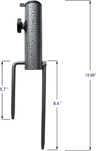 Vista 2 de AMMSUN Adjustable Portable Umbrella Base, Upgraded Heavy Duty Metal Holder-Stand-Sand Grass Auger,for Flag, Umbrella, Fishing Rod, Outdoor Park