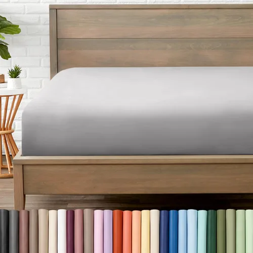 Vista 41 de Bare Home - Sábana bajera de microfibra 1800 muy suave y duradera, para colchones altos tamaño individual, color blanco Deep Pockets 6 to 15