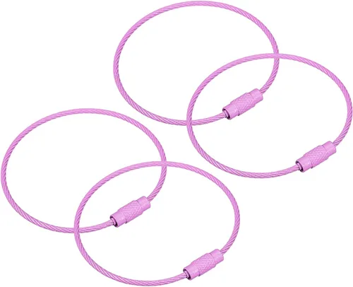 Vista 17 de uxcell Llaveros de cable, llaveros de alambre para cordones, llaveros