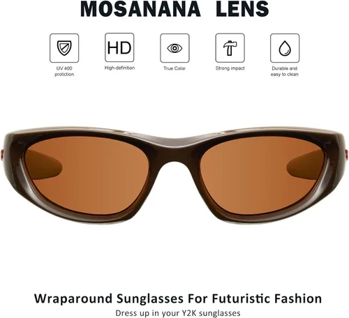 Vista 2 de mosanana Gafas de sol redondas Y2K para mujeres y hombres, modelo Freak