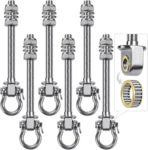 Vista 11 de 2 perchas de columpio resistentes con rodamientos, accesorios de columpio de acero inoxidable para vigas de madera y metal, ganchos para colgar
