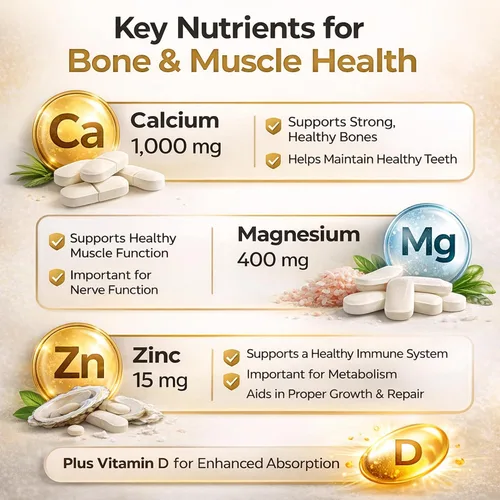 Vista 4 de Calcio, magnesio, zinc y vitamina D3. LUAL Calcio, magnesio y zinc con vitamina D - Suplemento de apoyo óseo y muscular para adultos, suplemento