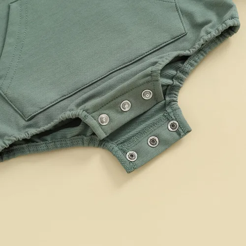 Vista 6 de Ropa de otoño para bebé, niño, niña, sudadera con capucha, mameluco liso de manga larga, ropa de invierno