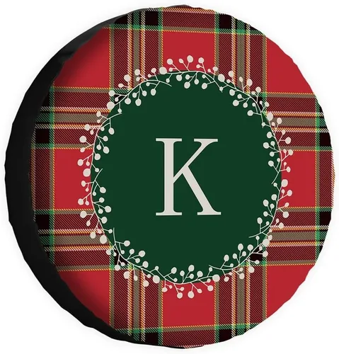 Vista 19 de Buffalo Check Plaid Initial Spare Tire Cover Monogram Letter A Wheel Protectors Covers Water Dust Proof 14 Inch Wheel Covers Universal for Trailer