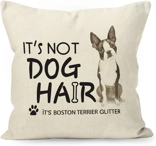 Vista 7 de Divertida funda de almohada de lino y algodón con frase "It's Not Dog Hair" con purpurina y frase "It's Not Dog Hair", regalos de Welsh Terrier