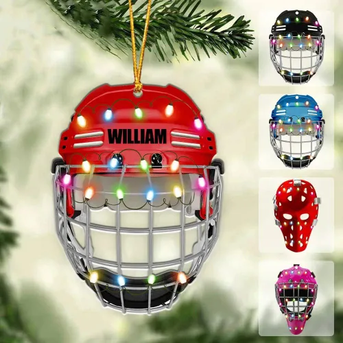 Vista 8 de Adorno acrílico de hockey personalizado 2026, decoración personalizada para árbol de Navidad, regalo único de recuerdo festivo para jugadores