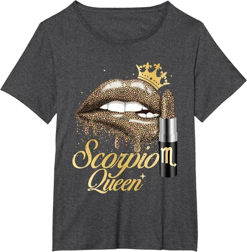 Vista 5 de Scorpio Queen - Zodiac Sign Horoscope Birthday T-Shirt Negro